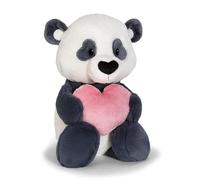 NICI Panda di peluche con cuore, morbido e tenero pupazzo per coccole e giochi, per adulti e bambini, 35 cm, nero - 62610