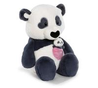 NICI Panda di peluche con tasca a forma di cuore e cucciolo, morbido e tenero pupazzo per coccole e giochi, per adulti e bambini, 40 cm, nero - 62612