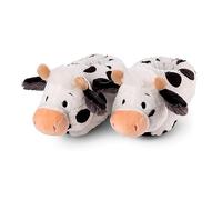 NICI Pantofole con Mucca Cowluna Taglia 34-37 (M) Bianche - Calde Pantofole di Peluche sostenibile per Bambini e Bambine - Calzature a Forma di Animale con Suola Antiscivolo - Pantofole