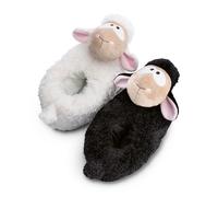 NICI Pantofole Pecora Wool*y Gang, 34-37 (M) bianco e nero - Calde pantofole di peluche sostenibile per bambini e bambine - Calzature a forma di animale con suola antiscivolo