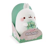 NICI- Peluche MOLANG con Trifoglio 16cm nella Confezione Regalo, Colore White, 48874