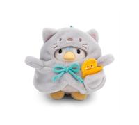 NICI Pinguino Waddle 8cm con anatra & costume da gatto in scatola regalo 8,5x6,5x10cm blu - Simpatico peluchetto con imbottitura morbida per giochi e coccole, perfetto come idea regalo - 61143