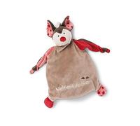 NICI Pipistrello Weltentdecker 25 x 25 cm - Coperta per Neonati Piccoli Peluche Copertina Bambine, Colore Grigio/Rosso, 46735
