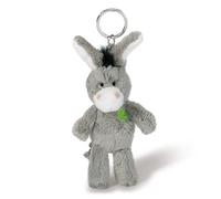 NICI Portachiavi Asino con trifoglio ricamato 10cm, Grigio