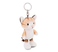 NICI Portachiavi Gatto 10cm Marrone - Delizioso Ciondolo in Forma di Animale in Morbido Peluche con Anello per cordini e Pendenti
