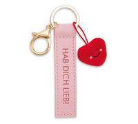NICI Portachiavi con cinturino in similpelle rosa 10 cm con cuore