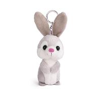 NICI Coniglio Fynn Fluffy 10cm Grigio-Dolcissimo Ciondolo sostenibile a Forma di Animale con Anello per cordini e Portachiavi, Colore, 49201