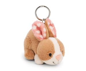 NICI Portachiavi Coniglio Hopsala 10cm - marrone - Compagno di peluche per zaino o borsa, charm coccola con anello metallico per portachiavi | 61620