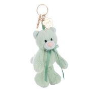 Felli 62948 - Portachiavi con moschettone e peluche a forma di gatto, da attaccare allo zaino o alla borsa di grandi e piccini, 13 cm, verde menta (mint)