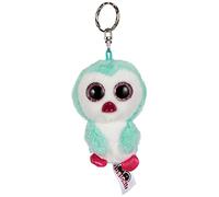 NICI 45548 Schlüsselanhänger 9cm Glubschi Pinguino Yoniko Glubschis 9 cm, con Grandi Occhi Glitterati, Peluche con Portachiavi, Animalier, Colore Turchese/Bianco, Taglia Unica