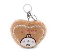NICI Portachiavi MOLANG Cuore Pan di Zenzero con moschettone 10 cm - 63293
