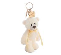 Finni 62946 - Portachiavi con moschettone e peluche a forma di orso, da attaccare allo zaino o alla borsa di grandi e piccini, 13 cm, giallo