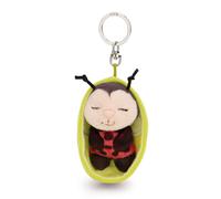 NICI 61610 Sleeping Pets Portachiavi a forma di coccinella nel cestino, compagno fedele per lo zaino o la borsa di grandi e piccini, 8 cm, rosso