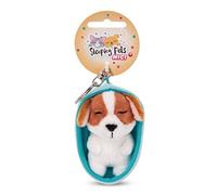 NICI- Portachiavi Sleeping Pets Cane Cocker Spaniel 8cm, Tinta Unita, Colore Bianco, 48836