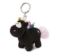 NICI- Modern Portachiavi Unicorno Rainbow Yin 10cm, Tinta Unita, Colore Nero/Multicolore, 10 cm, 47370