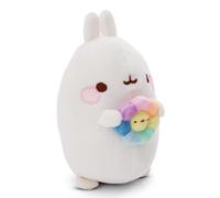 NICI Molang peluche 12cm con fiore arcobaleno - simpatico peluche per coccole e giochi, Molang peluche per gli amanti dei peluche - 61163