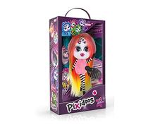 NICI Puppe Peluche Pixidoos Piku con 3 Accessori in Confezione Regalo 20cm, Colore Rosa/Nero, 20 cm, 47507