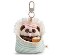 NICI Set Peluche Panda Kono 7 cm con Ciotola Pappa e Lettino con Moschettone in Scatola Regalo 8,5x6,5x10 cm - mymochi Lifestyle, Kawaii da Collezione | 63456