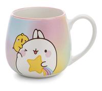 NICI Molang 62224 Tazza Mug in Porcellana con Manico, Motivo Molang e Stella cadente, per Bevande Fredde e Calde Come tè o caffè, 400 ml, 8 x 9 cm, Multicolore