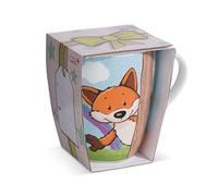 NICI Volpe Fridalie 310 ml Blu con banderuola tè, caffè, Porcellana, Tazza con Manico per Bevande Fredde e Calde-Bellissima Idea Regalo, 49165