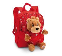 NICI Zainetto con orsetto Berni da 25 cm in peluche e motivo FC Bayern Monaco, pupazzo morbido, soffice e rimovibile, zainetto unisex ideale per l’asilo, 21 x 26 cm, rosso - 61617