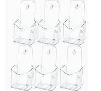 Niciksty Confezione da 6 supporti in plastica trasparente, formato A6, da parete o da scrivania, per opuscoli, cartoline, volantini, menu e opuscoli