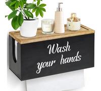 Niciksty Portasciugamani di Carta da Parete con Coperchio, Dispenser Carta Asciugamani a Commerciale, Dispenser Salviette Bagno, Piegato a C, Pieghevole a Z, Triplo