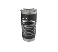 Nick Dichiarazione Nutrizionale Nome Divertente Bicchiere termico in acciaio inox doppia parete