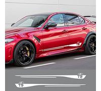 NICKAL 2PCS Auto Porta Laterale Adesivi Decal per Alfa Romeo Giulietta Mito 4C 159 147 156 GT Giulia Stelvio Accessori di Stile Auto,White Style