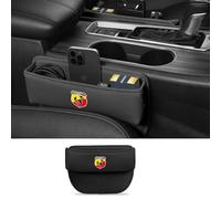 NICKAL Auto Scatola Portaoggetti per Fessure Seggiolino per Fiat Punto Abarth 500 Stilo Ducato Palio Bravo Doblo PU Pelle Dell'auto Sedili Organizzatore Auto Interni Accessori,Black Style