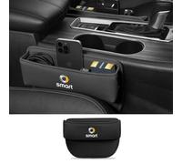 NICKAL Auto Scatola Portaoggetti per Fessure Seggiolino per Smart Fortwo 451 450 453 EQ Forfour Forjeremy PU Pelle Dell'auto Sedili Organizzatore Auto Interni Accessori,Black Style