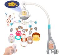 nickanck Baby Mobile, lettino per bambini con musica e luci, funzione temporizzazione, proiettore, telecomando, accessori per lettino, regalo per neonati