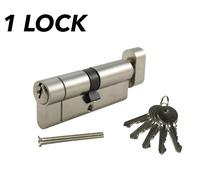 NICKEL 55/45 Euro Lock / Thumb Turn Hi-Security 1-5 Serrature Chiave Abbinata