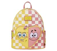 Loungefly Nickelodeon: Spongebob Squarepants - Patrick Star - Tasca frontale a forma di cuore - Mini zaino a scacchi - Ideale per bambini e adulti - Borse da collezione