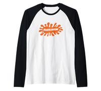 Nickelodeon Classic Orange Splat Bold Retro Logo Art Maglia con Maniche Raglan