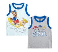 Nickelodeon Paw Patrol 2 Pack Boy's Sleeveless Tee Shirt Set, Printed Undershirt for Kids, Size 7 Gray