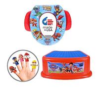 Nickelodeon Paw Patrol "Calling All Pups", set da 3 pezzi per imparare a usare il vasino, morbido vasino, sgabello, marionette da dito, vasino per bambini