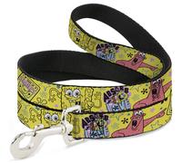 Nickelodeon Pet Leash, Dog Leash, Spongebob and Gary Love and Smiles Poses Yello