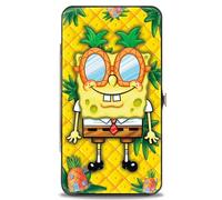 Nickelodeon - Portafoglio Buckle-Down con cerniera - Spongebob ananas Eyes + Spongebob & Patrick Starfish Pose Pose Ananas Oro Unisex Adulti