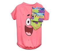 Nickelodeon SpongeBob SquarePants Patrick Pink Shirt per cani & Bandana verde Combo - Taglia S | Morbido e confortevole SpongeBob vestiti per cani - leggero t-shirt e bandana per cani