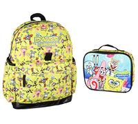 Nickelodeon SpongeBob SquarePants Personaggi Patrick Star Sandy Cheeks Mr. Krabs Squidward 2 Pc Lunch Box Zaino Set di borse per il pranzo, Giallo