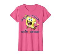 Nickelodeon Spongebob Squarepants Ready for My 6th Birthday Maglietta, Donna, Rosa mélange, XL