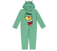 Nickelodeon SpongeBob SquarePants - Tuta per cosplay, con cerniera, per neonati e bambini grandi (0-3 mesi - 18-20), Plancton, Verde, 18-20
