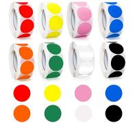 NICKLIN 4000 Pezzi Bollini Adesivi Colorati,25 mm Etichette Adesive Rotonde Colorate,8 Rotolo Bollini Colorati Adesivi Tondi,Stickers Rotondi Colorati a Punti Etichette per Scrapbooking Fai da Te