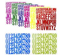 NICKLIN 8 Fogli Adesivi con Lettere Numeri di Colore,2,5cm e 5cm Lettere Adesive Grandi, Autoadesive in Vinile Impermeabili Adesivi Murali per Scrapbook,Artigianato,Carta Delle Lettere (8 colori)