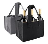 NICKLIN Borsa Portabottiglie in Feltro - Contenitore Riutilizzabile alla Moda per 6 Bottiglie di Vino e Birra - Ideale per Feste e Picnic