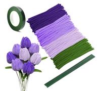 NICKLIN Scovolini Ciniglia Set, 240 Pezzi Scovolini Colorati per Lavoretti,Bastoncini Decorativi in Ciniglia,Verdi Scovolini per Tulipani DIY Artigianato Creative Natale Decorazion (Viola)
