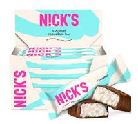 NICKS Keto bar Coconut, Barretta di cocco con cioccolato senza zuccheri aggiunti, senza glutine (15x40g)