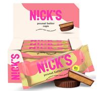 NICKS Peanut Butter Cups, cioccolato senza zuccheri aggiunti con cremoso ripieno di arachidi, keto, senza glutine, senza olio di palma, 1.8 carboidrati netti, 12 confezioni da 30g (2x1)