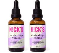 NICKS Stevia Liquida Gocce di Vaniglia (50ml) Dolcificante Liquido Zero Calorie Dieta Chetogenica Senza Zucchero Senza Glutine Low Carb Alternativa al Sostituto dello Zucchero (Confezione da 2)
